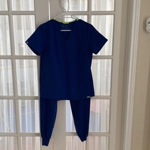 Figs Scrubs Joggers & Top XS electric blue regular